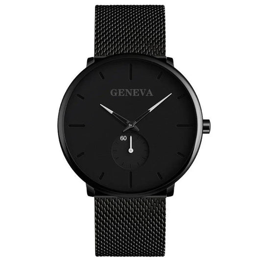 Geneva Men's Fashion Quartz Steel Watch