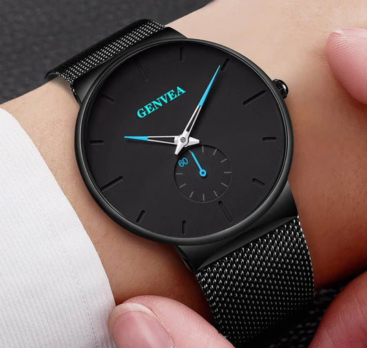 Geneva Men's Fashion Quartz Steel Watch