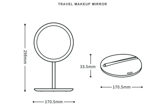 LED Folding Make-up Mirror